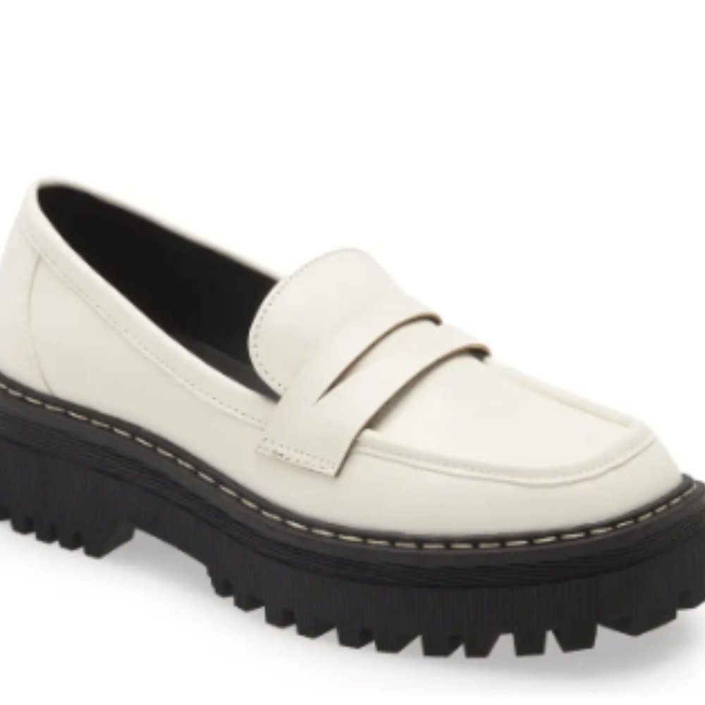 White Platform Loafers